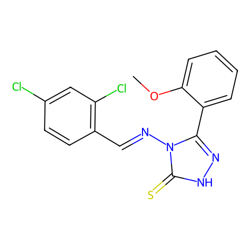 4-((2,4-Dichlorobenzylidene)amino)-5-(2-methoxyphenyl)-4H-1,2,4-triazole-3-thiol structure