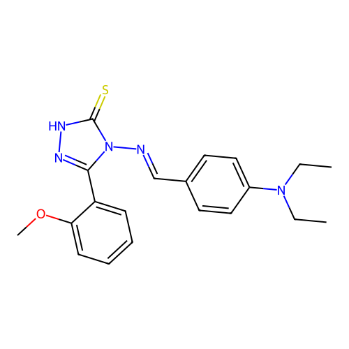 4-((4-(Diethylamino)benzylidene)amino)-5-(2-meo-PH)-4H-1,2,4-triazole-3-thiol structure