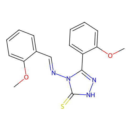 4-((2-Methoxybenzylidene)amino)-5-(2-methoxyphenyl)-4H-1,2,4-triazole-3-thiol structure