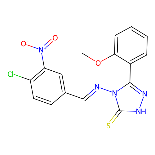 4-((4-CL-3-Nitrobenzylidene)amino)-5-(2-methoxyphenyl)-4H-1,2,4-triazole-3-thiol structure