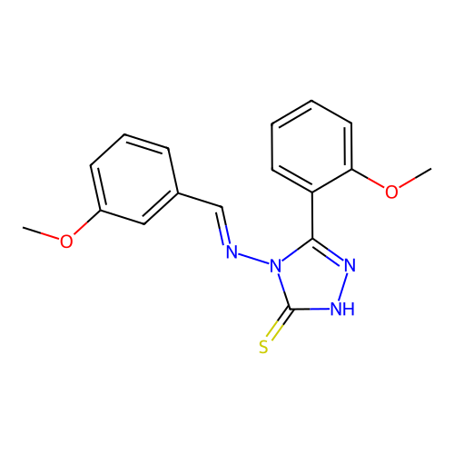 4-((3-Methoxybenzylidene)amino)-5-(2-methoxyphenyl)-4H-1,2,4-triazole-3-thiol structure