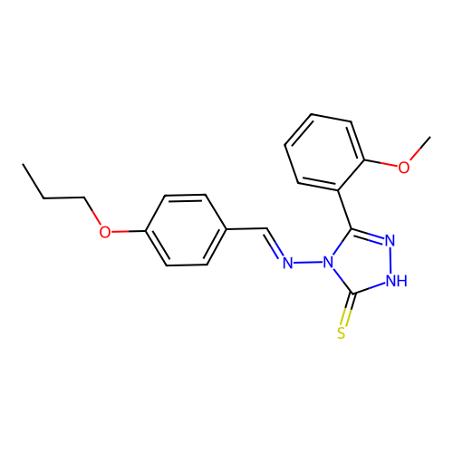 5-(2-Methoxyphenyl)-4-((4-propoxybenzylidene)amino)-4H-1,2,4-triazole-3-thiol structure