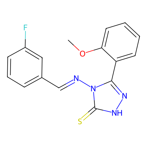 4-((3-Fluorobenzylidene)amino)-5-(2-methoxyphenyl)-4H-1,2,4-triazole-3-thiol structure