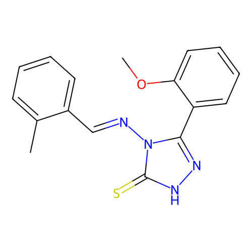 5-(2-Methoxyphenyl)-4-((2-methylbenzylidene)amino)-4H-1,2,4-triazole-3-thiol structure