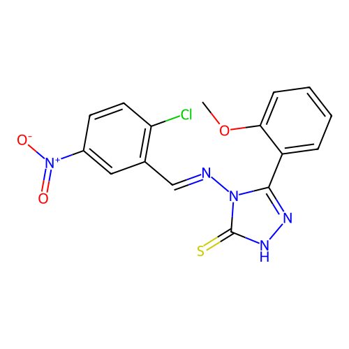 4-((2-CL-5-Nitrobenzylidene)amino)-5-(2-methoxyphenyl)-4H-1,2,4-triazole-3-thiol structure