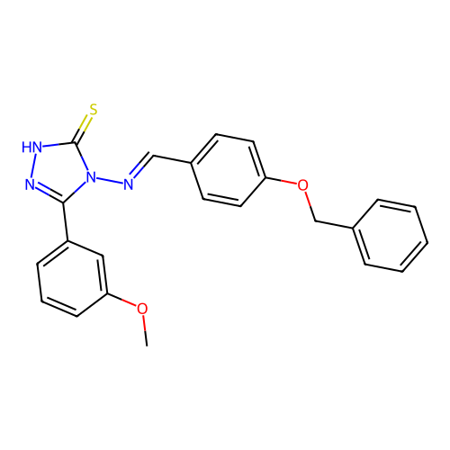 4-({(E)-[4-(benzyloxy)phenyl]methylidene}amino)-5-(3-methoxyphenyl)-4H-1,2,4-triazole-3-thiol structure