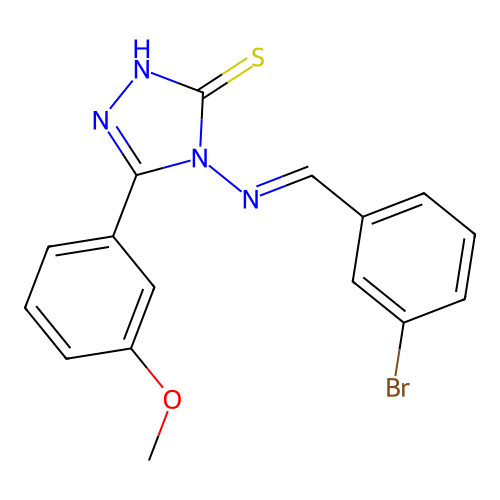 4-((3-Bromobenzylidene)amino)-5-(3-meo-PH)-4H-1,2,4-triazol-3-YL hydrosulfide structure