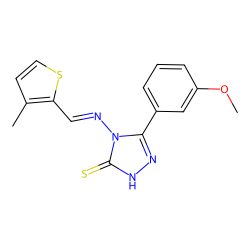 5-(3-Meo-phenyl)-4-(((3-ME-2-thienyl)methylene)amino)-4H-1,2,4-triazole-3-thiol structure