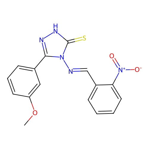 5-(3-Methoxyphenyl)-4-((2-nitrobenzylidene)amino)-4H-1,2,4-triazole-3-thiol structure