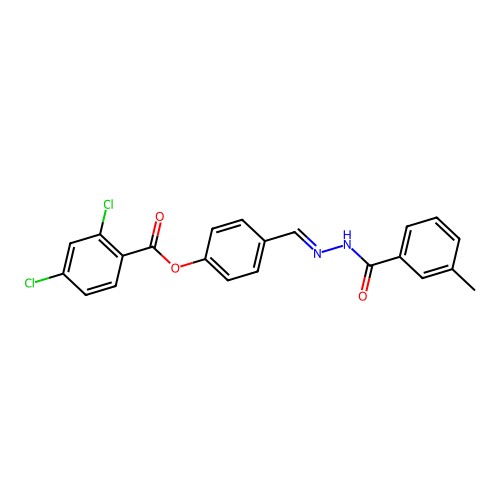 [4-[[(3-Methylbenzoyl)hydrazinylidene]methyl]phenyl] 2,4-dichlorobenzoate structure