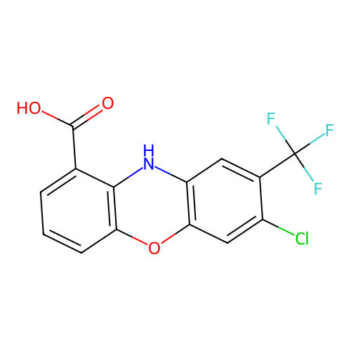 7-chloro-8-(trifluoromethyl)-10H-phenoxazine-1-carboxylic acid structure