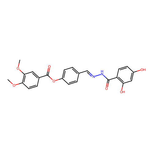 4-(2-(2,4-Dihydroxybenzoyl)carbohydrazonoyl)phenyl 3,4-dimethoxybenzoate structure