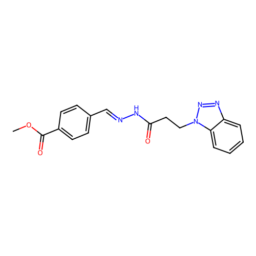 Methyl 4-(2-(3-(1H-1,2,3-benzotriazol-1-YL)propanoyl)carbohydrazonoyl)benzoate structure