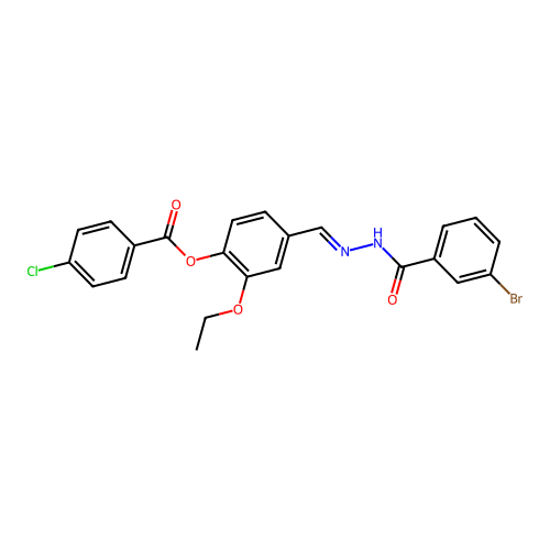 4-(2-(3-Bromobenzoyl)carbohydrazonoyl)-2-ethoxyphenyl 4-chlorobenzoate structure