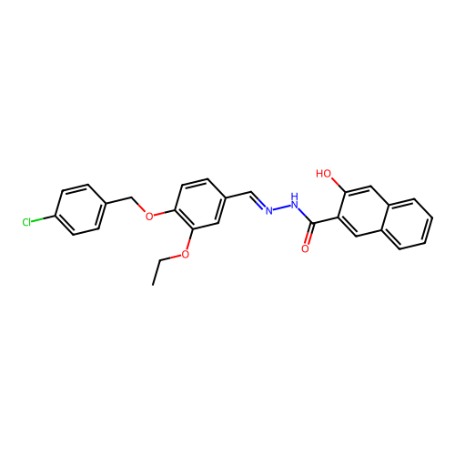 N'-(4-((4-Chlorobenzyl)oxy)-3-ethoxybenzylidene)-3-hydroxy-2-naphthohydrazide structure