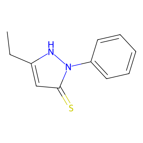 5-ethyl-2-phenyl-1H-pyrazole-3-thione structure