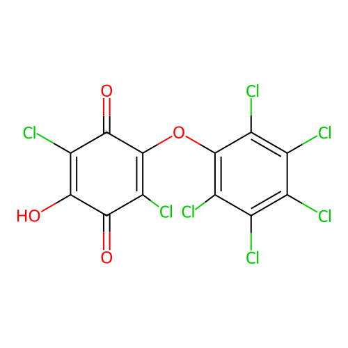 2,5-Dichloro-3-hydroxy-6-pentachlorophenoxy-p-benzoquinone structure