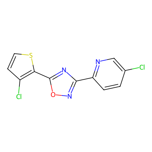 5-Chloro-2-(5-(3-chlorothiophen-2-yl)-1,2,4-oxadiazol-3-yl)pyridine structure