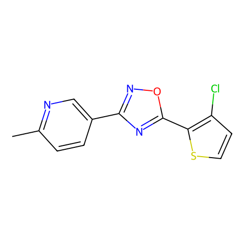5-(3-Chlorothiophen-2-yl)-3-(6-methyl-3-pyridinyl)-1,2,4-oxadiazole structure