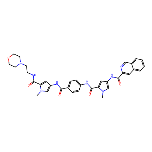 3-Isoquinolinecarboxamide, N-(1-methyl-5-(((4-(((1-methyl-5-(((2-(4-morpholinyl)ethyl)amino)carbonyl)-1H-pyrrol-3-yl)amino)carbonyl)phenyl)amino)carbonyl)-1H-pyrrol-3-yl)- structure