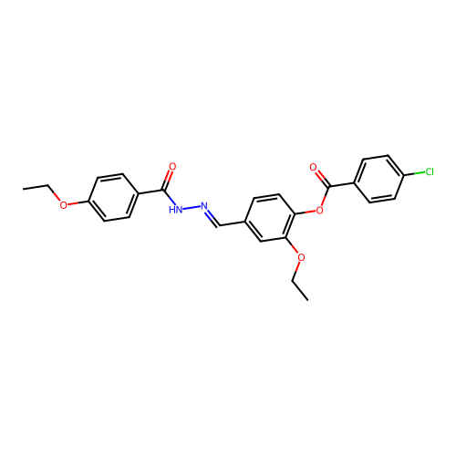 2-Ethoxy-4-(2-(4-ethoxybenzoyl)carbohydrazonoyl)phenyl 4-chlorobenzoate structure