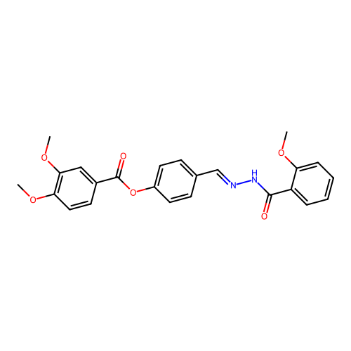 4-{(E)-[2-(2-methoxybenzoyl)hydrazono]methyl}phenyl 3,4-dimethoxybenzoate structure