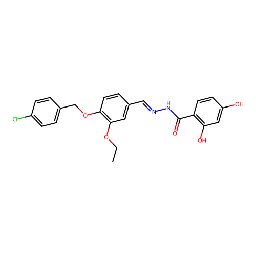 N'-(4-((4-Chlorobenzyl)oxy)-3-ethoxybenzylidene)-2,4-dihydroxybenzohydrazide structure