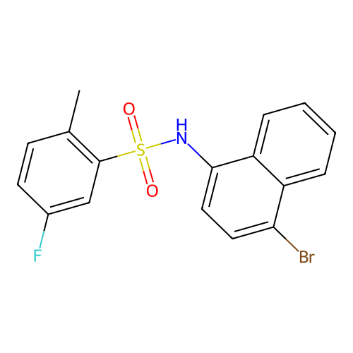 N-(4-bromonaphthalen-1-yl)-5-fluoro-2-methylbenzenesulfonamide structure