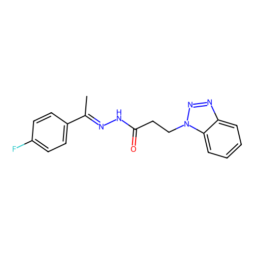 3-(1H-1,2,3-Benzotriazol-1-YL)-N'-(1-(4-fluorophenyl)ethylidene)propanohydrazide structure