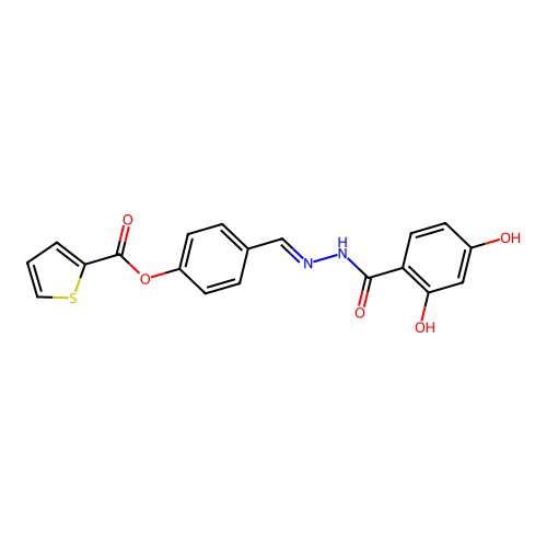 4-(2-(2,4-Dihydroxybenzoyl)carbohydrazonoyl)phenyl 2-thiophenecarboxylate structure