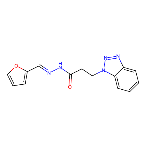 3-(1H-benzotriazol-1-yl)-N'-[(E)-furan-2-ylmethylidene]propanehydrazide structure