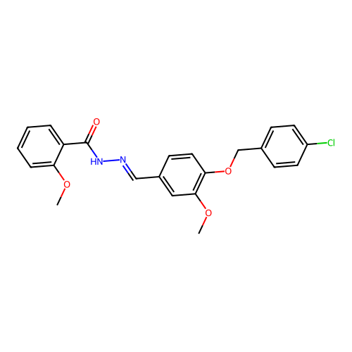 N'-(4-((4-Chlorobenzyl)oxy)-3-methoxybenzylidene)-2-methoxybenzohydrazide structure