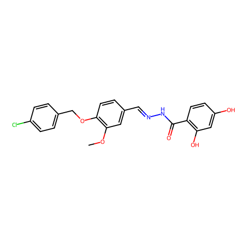 N'-(4-((4-Chlorobenzyl)oxy)-3-methoxybenzylidene)-2,4-dihydroxybenzohydrazide structure