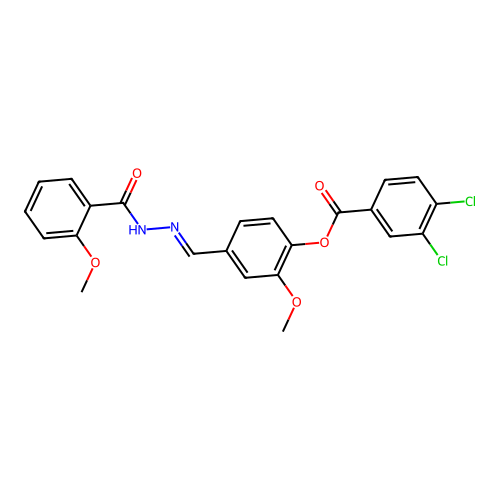 2-Methoxy-4-(2-(2-methoxybenzoyl)carbohydrazonoyl)phenyl 3,4-dichlorobenzoate structure