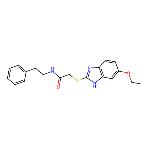 2-(5-Ethoxy-1H-benzoimidazol-2-ylsulfanyl)-N-phenethyl-acetamide structure