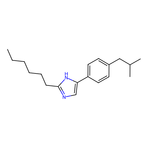 2-Hexyl-5-[4-(2-methylpropyl)phenyl]-1H-imidazole structure