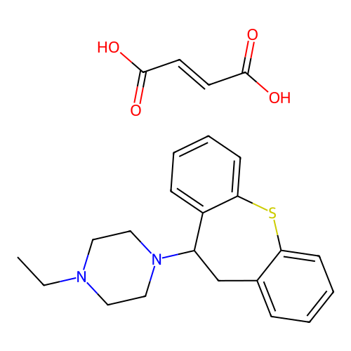 Piperazine, 1-(10,11-dihydrodibenzo(b,f)thiepin-10-yl)-4-ethyl-, maleate (1:1) structure