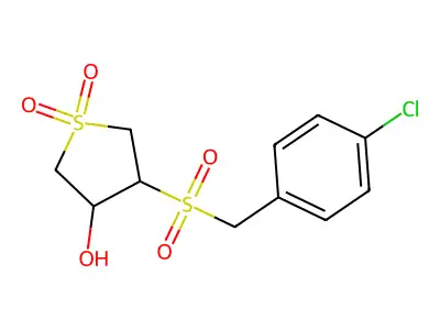 4-[(4-Chlorophenyl)methylsulfonyl]-1,1-dioxothiolan-3-ol structure