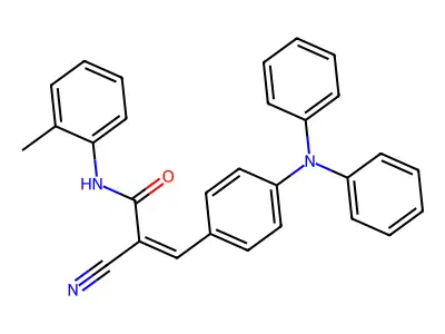 2-cyano-3-[4-(diphenylamino)phenyl]-N-(2-methylphenyl)prop-2-enamide structure