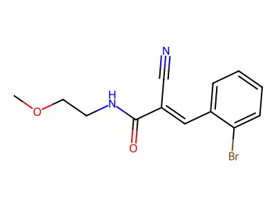 3-(2-bromophenyl)-2-cyano-N-(2-methoxyethyl)prop-2-enamide structure