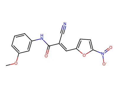 2-cyano-N-(3-methoxyphenyl)-3-(5-nitrofuran-2-yl)prop-2-enamide structure