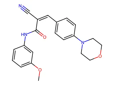 2-cyano-N-(3-methoxyphenyl)-3-(4-morpholin-4-ylphenyl)prop-2-enamide structure