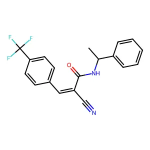 2-cyano-N-(1-phenylethyl)-3-[4-(trifluoromethyl)phenyl]prop-2-enamide structure