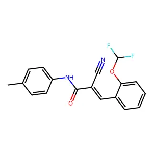 2-cyano-3-[2-(difluoromethoxy)phenyl]-N-(4-methylphenyl)prop-2-enamide structure