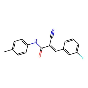 (Z)-2-cyano-3-(3-fluorophenyl)-N-(4-methylphenyl)prop-2-enamide structure
