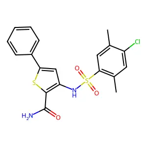 3-((4-Chloro-2,5-dimethylphenyl)sulfonamido)-5-phenylthiophene-2-carboxamide structure