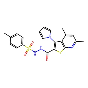 N'-{[4,6-dimethyl-3-(1H-pyrrol-1-yl)thieno[2,3-b]pyridin-2-yl]carbonyl}-4-methylbenzenesulfonohydrazide structure