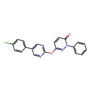 6-{[5-(4-chlorophenyl)-2-pyrimidinyl]oxy}-2-phenyl-3(2H)-pyridazinone structure