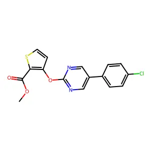 Methyl 3-{[5-(4-chlorophenyl)-2-pyrimidinyl]oxy}-2-thiophenecarboxylate structure