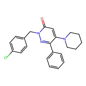 2-[(4-Chlorophenyl)methyl]-6-phenyl-5-(1-piperidinyl)-3-pyridazinone structure
